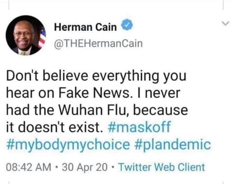 does herman cain post fake news|The Tragedy of Herman Cain.